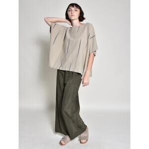 UZI NYC Box Top 100% Cotton Printed Oatmeal Scratch One Size $143 Caftan Shirt
